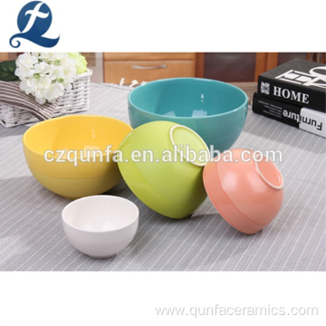 Wholesale Custom Color Ceramic Tableware Bowl Set